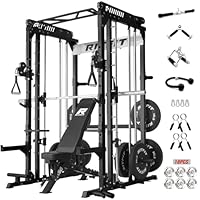 RitFit M1 & M1 Pro Smith Machine with Cable Crossover System, Multi-Function Squat Rack Power Cage for Home Gym, Power Rack and Packages
