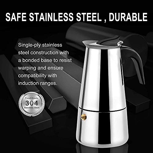 Espressokocher aus Edelstahl, Mokkakanne, Perkolator, italienische Kaffeemaschine, klassischer Café-Maker, geeignet für… – Bild 7