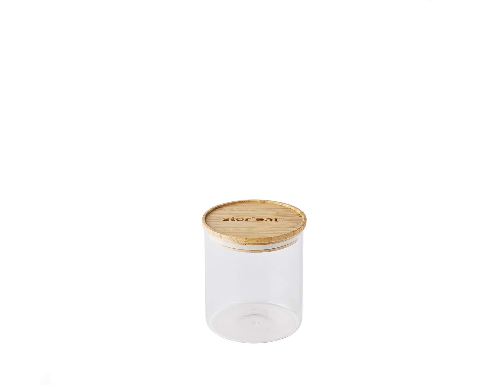 Mastrad Storage Jar ? Connected Stor'Eat ? Resistant Borosilicate Glass ? Protects from Humidity ? Airtight Lid ? Colour Bamboo ? BPA