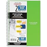 Mead Five Star Spiral Notebook, 2 Subject, 6" x 9.5", 100 Sheets, 3 Pack, Assorted Colors (6180)
