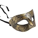 Antique Gold Black Roman Greek Men Venetian Mardi Gras Party Masquerade Mask