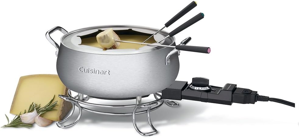 Cuisinart CFO-3SS Electric Fondue Maker, Brushed Stainless, 6.12" x 10.50" x 7.00": Kitchen & Dining