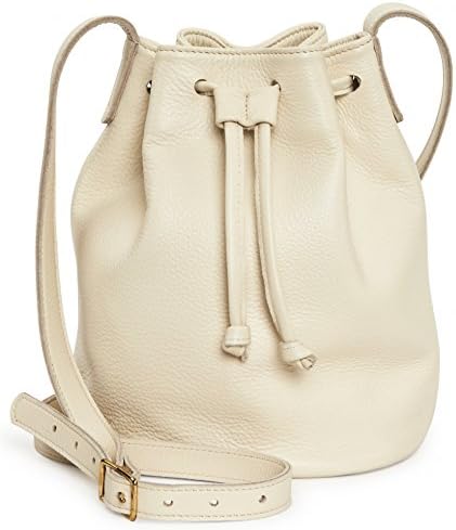 Leah Lerner Women Bucket Bag Genuine Leather Handmade in USA (Cream)