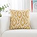 HWY 50 Mustard Yellow Decorative Throw Pillow Covers 18x18 Inch (1 Piece), Embroidered Cotton Farmhouse Cushion Cover Pillow Case for Sofa Couch Living Room Bed Bedroon, Floral Branches