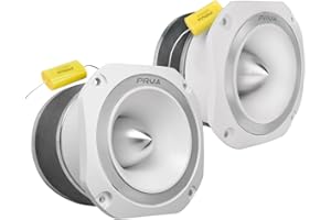 PRV AUDIO TW700Ti White 4 Inch Titanium Bullet Tweeter 240 Watts, 8 Ohm Super Tweeter, Built-in Capacitor Pro Audio High Frequency Driver (2 Tweeters)