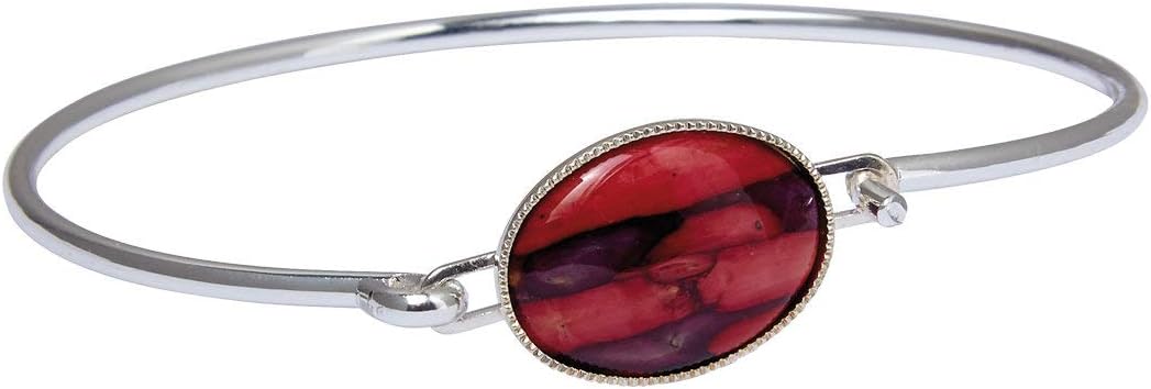 Silver Plated Simple Oval Heather Bangle - Handcrafted in Scotland by Heathergems