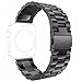 PUGO TOP Replacement for Apple Watch Band 38mm 40mm 42mm 44mm 41mm 45mm Stainless Steel Metal Iwatch Iphone Watch Link Band for Apple Watch Series 9/8/7/6/5/4/3/2/1/SE (3 blades Black, 38mm/40mm/41mm)