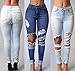 Happyear Women Hole Jeans High Waist Ripped Denim Skinny (M, Blue 2)
