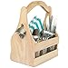 Wooden Beer Caddy Carrier w/Bottle Opener & Removable Inserts