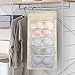 Enlarged Hanging Mesh Pockets Dual Sided Wall Shelf Wardrobe Storage Bags,Extra-Large Closet Hanging Organizer with Rotating Metal Hanger,Space Saver Bag for Bra Socks Underwear Underpants