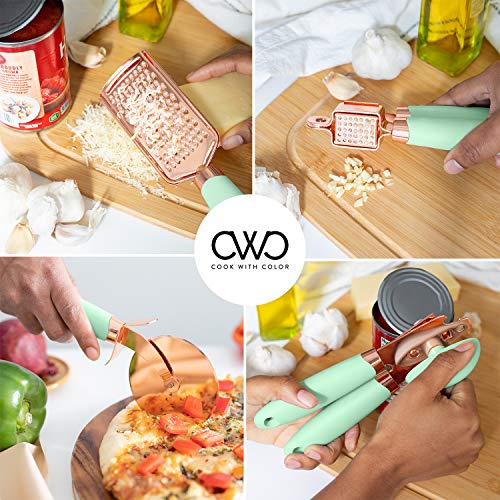 COOK With COLOR 7 Pc Kitchen Gadget Set Copper Coated Stainless Steel Utensils with Soft Touch