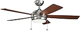 KICHLER 330174PN Protruding Mount, 5 SILVER/WALNUT