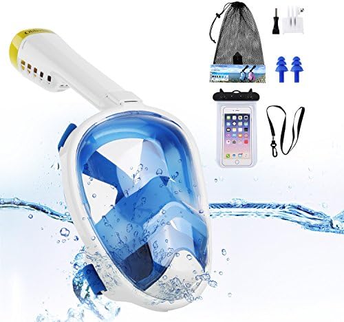 Obliviscar Snorkel Mask，Seaview 180°Full Face Snorkel Mask For Adults And Kid Anti -Fog Anti - Leak Technology See More Water World .Free Bonuses Waterproof Phone Case And Silicone Ear plugs