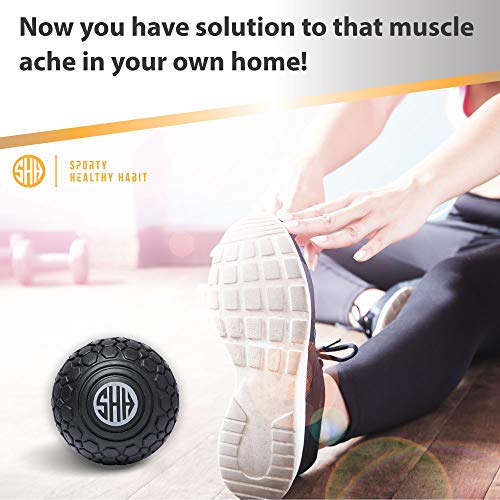 Sporty Healthy Habit Massage Ball Set: 5 inch Foam Roller + Large Spiky Ball+ Lacrosse Massage Ball. Trigger Point Therapy, Myofascial Release, Muscle Recovery, Foot Massager and Plantar Fasciitis
