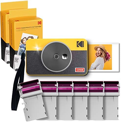 Kodak Mini Shot 2 Retro Portable Wireless Instant Camera & Photo Printer – Yellow – 60 Sheets