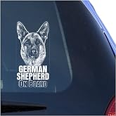 German Shepherd Clear Vinyl Decal Sticker Portrait for Window, Alsatian Dog Sign Art Print