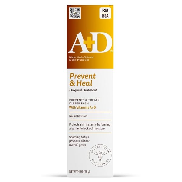A+D ORIGINAL DIAPER RASH OINTMENT PREVENTS & TREATS DIAPER RASH, MOISTURIZING SKIN PROTECTANT WITH VITAMINS A & D, HEALING SKIN OINTMENT FOR DRY AND CRACKED SKIN 4OZ