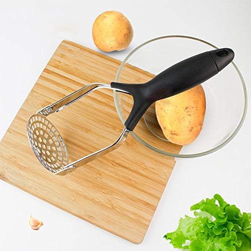 Liveday Stainless Steel Potato Masher Tool FineGrid Mashing Plate