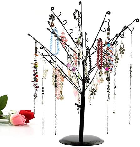 Maxcoo Tshirt Jewelry Bracelet Necklace Earring Ring Display Stand Organizer Holder Tree Style Jewelry Display Rack,Black Multi Quiet