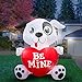 Holidayana Valentine's Day Dog Inflatable - 8ft Outdoor/Indoor Yard Decor, Includes Built-in Bulbs, Tie-Down Points, and Powerful Built in Fan