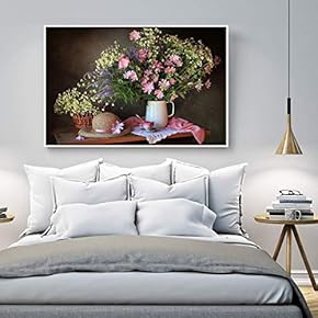 Floating Framed Canvas Wall Art for Living Room, Bedroom Still Life Canvas Prints for Home Decoration Ready to Hang - 16x24 inches