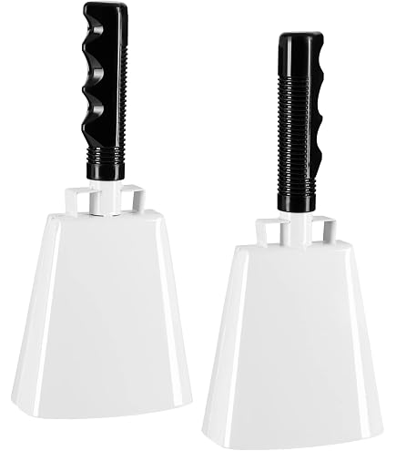 Loud Metal Cowbells With Wrist Straps - 2 Pack Sporting Event Noise Makers For Football Games & Cheering