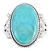 Turquoise Ring in Sterling Silver 925 & Genuine Turquoise Size 6 to 11