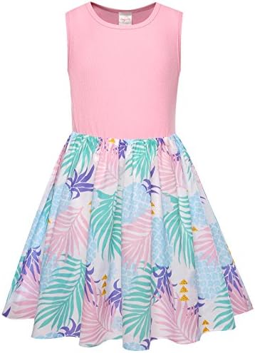 Bonny Billy Girl's Floral Print Cotton Beach Summer Tank Dresses