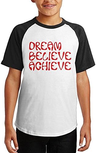 XuKai Dream Believe Achieve O-Neck Short Sleeves T-Shirt Casual Training Shirt Fitness Running Sport Tees For Youth