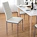 COSTWAY PU Leather Dining Side Chairs Elegant Design Home Furniture, Set of 4 (White)