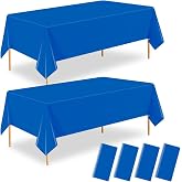 ZHIAXTON 4 Pack Royal Blue Plastic Tablecloth, 54 X 108 Inch Disposable Rectangle Table Cover for Birthday,Graduation Party,Wedding and Anniversary
