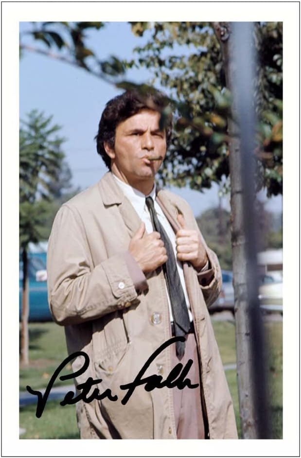 Photographs - PETER FALK Signed 6X4 Inch Photo Print With Pre Printed Signature COLUMBO Autograph Gift