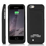 Btopllc Portable Slim Rechargeable External Battery Case External Power Bank Charger Built-in Battery Case for iPhone 6/6s 4.7 inch, 3500mAh Charger Case Powered Backup Battery Case (Black)