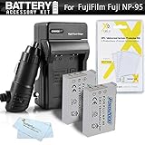 2 Pack Battery And Charger Kit For Fuji Fujifilm X70, X30, X100, X100S, X100T, X-S1 Digital Camera Includes 2 Extended (1800Mah) Replacement NP-95 Batteries + Ac/Dc Charger + Screen Protectors + More