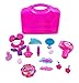 Fajiabao Make up Toy Pretend Play Girls Toys Set, Makeup Toy with Mirror Hairdryer and Styling Accessories Pink for Kids Children Christmas Birthday Gift