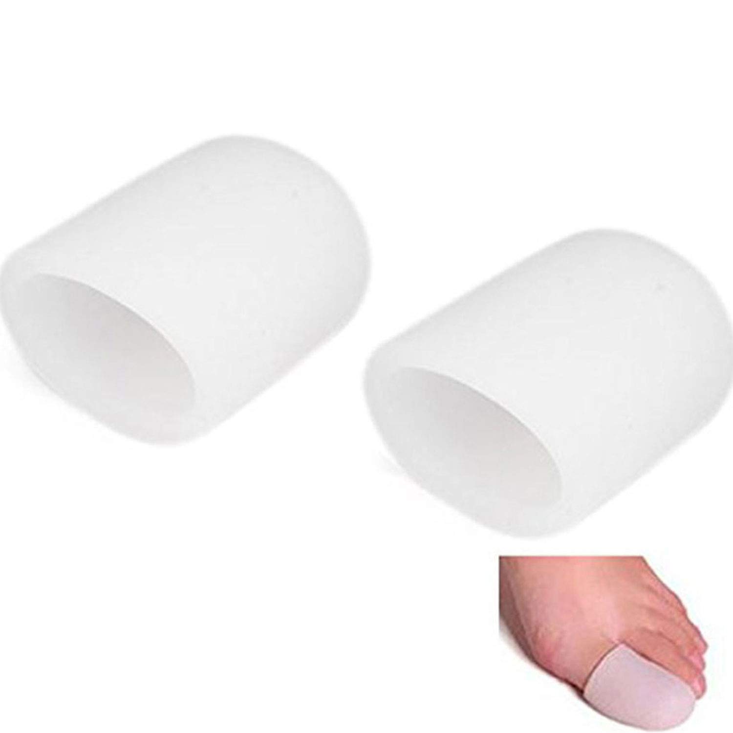Big Toe Caps (1PAIR) - Protect Missing or Ingrown Toenails - Ingrown Toenail Treatment - Silicone Toe Sleeves for Blisters/Corns/Hammer Toes/Friction Pain Relief & More - Foot Care - by PEDIMEND