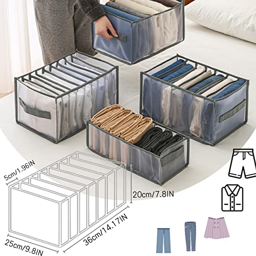 Wardrobe Clothes Organizer, 7 Grids Upgraded Washable Closet Organizers