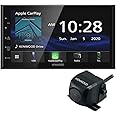 Kenwood DMX4707S 6.8" Capacitive Touch Screen Digital Multimedia Receiver with Apple CarPlay & Android Auto | Plus CMOS-230 Rearview Camera with Universal Mounting Hardware & Video Cable