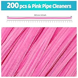 Iooleem 200pcs Pink Pipe Cleaners, Chenille