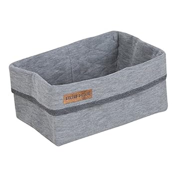 LITTLE DUTCH 6021 Jersey Utensilo Wickeltisch-Körbchen groß grey melange