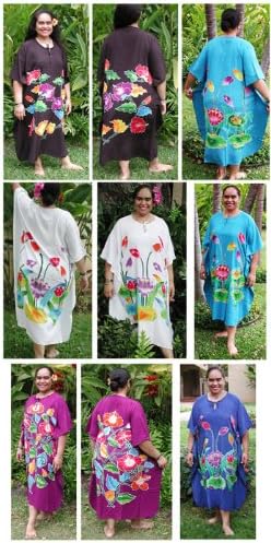 Batik Hand Painted Floral Full Size Caftan Kaftan Cover Up