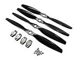 CARBON FIBER ROTOR BLADE SET for Traxxas Aton / Blade 350 QX / 350 QX2 / 350 QX3 w/ Aluminum Adapters - Apex RC Products / Small Parts CNC #9501