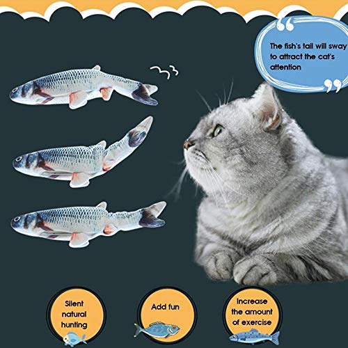 Realistic Plush Simulation Electric Doll Fish,Cat Kicker Fish Toy,Cat Wagging Fish Toys,Funny Interactive Pets Chew Bite Supplies Fish Flop Cat Toy Catnip Toys for Biting,Chewing And Kicking,2Pcs