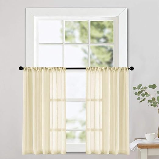 Amazon Com Sheer Curtains Tiers Yellow Kitchen Tier Curtains 24