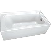 PROFLO PFS7236LSK Hillsboro 72" x 36" Three Wall Alcove Acrylic Soaking Tub with Left Drain and Overflow - White