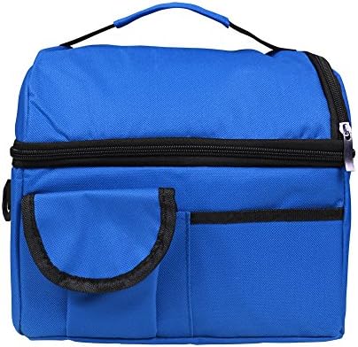 Imcolorful Insulated Lunch Bag Large Lunch Box Tote Bag with Adjustable Shoulder Strap for Men Women Kids (Blue)