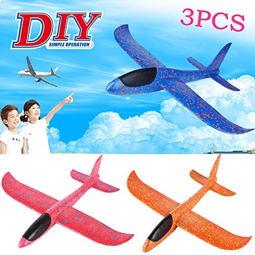 Lucoo Foam Airplane , Foam Aircraft Throwing Glider Airplane Inertia Aircraft Toy Hand Launch Airplane Model Outdoor Sports Toys for Kids Gift 1PC/3PCS (Multicolored)