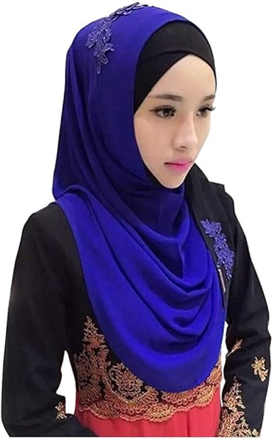 Deylaying Musulmane Hijab Islamique Femmes Voilees Broderie Dentelle Turban Coiffures Pakistan Turquie Wrap Indien Afro Longs Chales Legers Amazon Fr Vetements Et Accessoires