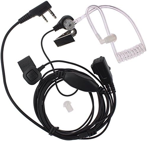 Xunbin Covert Acoustic Tube Earpiece Headset Mic with Finger PTT for Kenwood Puxing Wouxun Baofeng TYT HYT puxing Linton Pofung Radio TK3118 TK3130 TK3131 TK3160 TK3170 TK3173 etc 2pin
