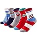 SUNBVE 5 Pack Little Boys Truck Colorful Soft Cotton Crew Ankle Socks